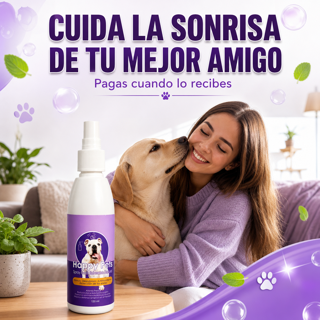 Cuida la sonrisa de tu mejor amigo con el spray bucal Happy Pets