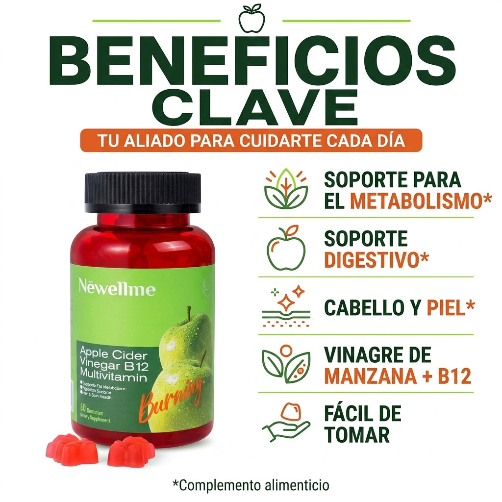 Beneficios clave de las gummies de vinagre de manzana