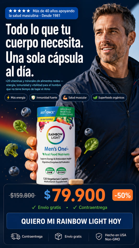 Rainbow Light, Men's One , Suplemento con nutrientes de alimentos reales para hombres