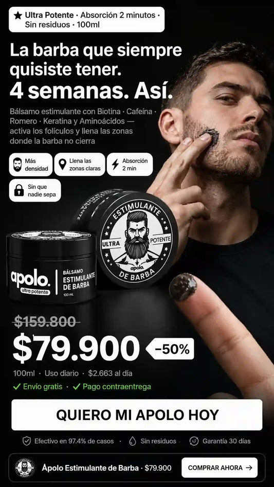 Apolo Para Barba, Estimulante Para Barba Ultra Potente