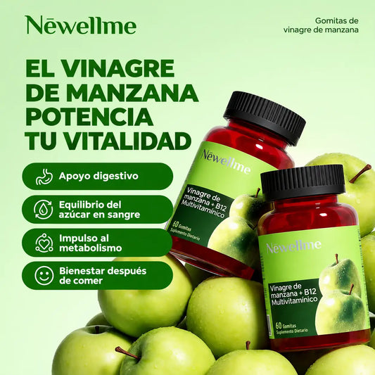 Gummies de Vinagre de Manzana con B12 y Multivitamínico - 60 gummies