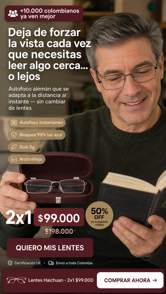 Combo 2 gafas de lectura portatil