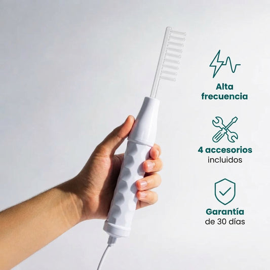 CapilRoot Pro aparato de alta frecuencia en la mano