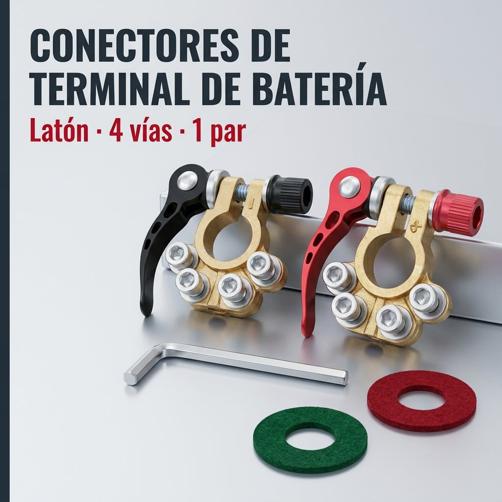 Conectores de terminal de bateria de laton 4 vias