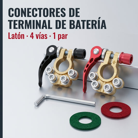 Conectores de terminal de bateria de laton 4 vias
