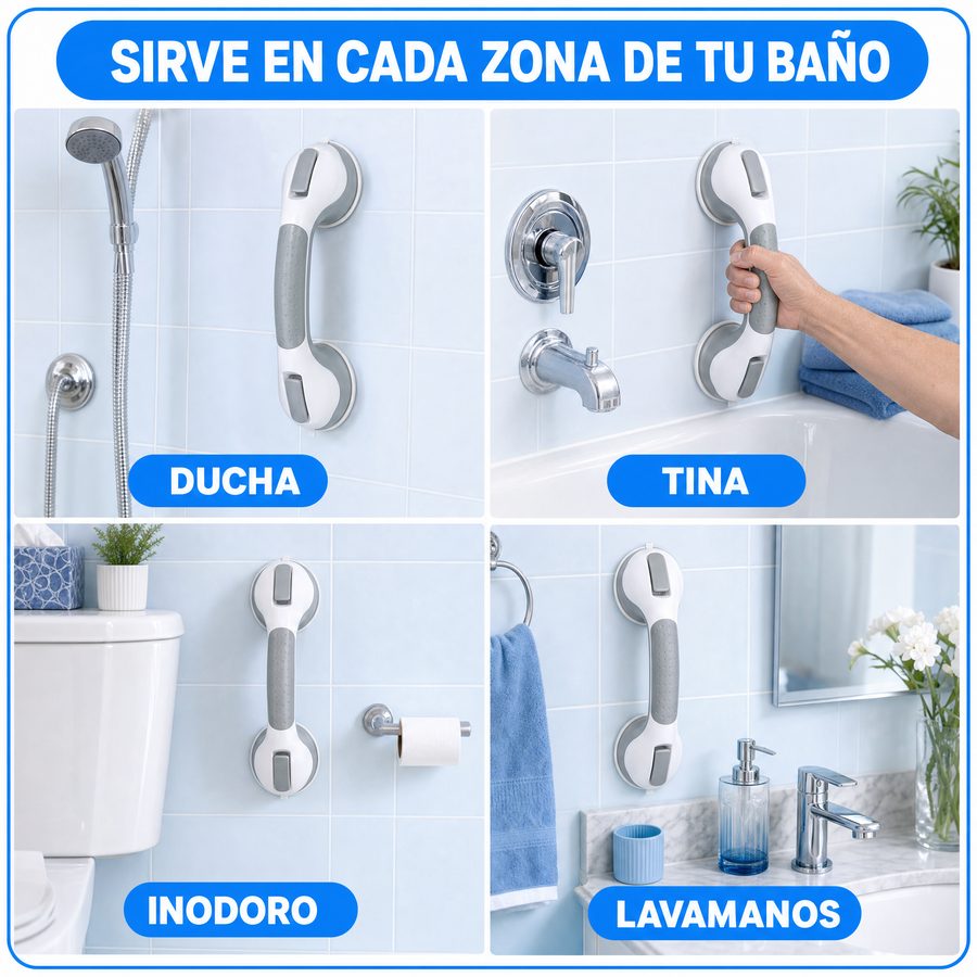 Barra de apoyo MUNDO VITAL instalada en la ducha